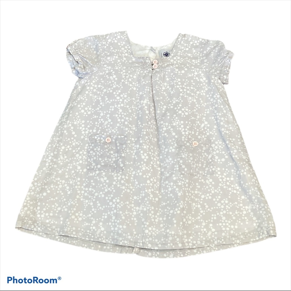 Petit Bateau Girls Printed Dress SZ 12months